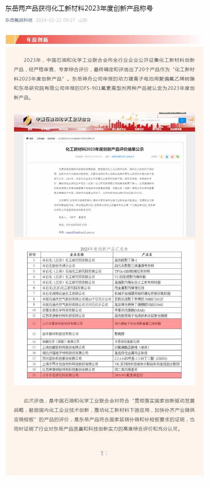 东岳两产品获得化工新材料2023年度创新产品称号.jpg